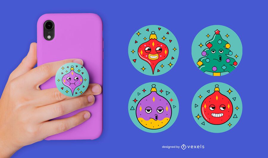 Funny christmas ornaments popsocket set Funny christmas ornaments popsocket set
