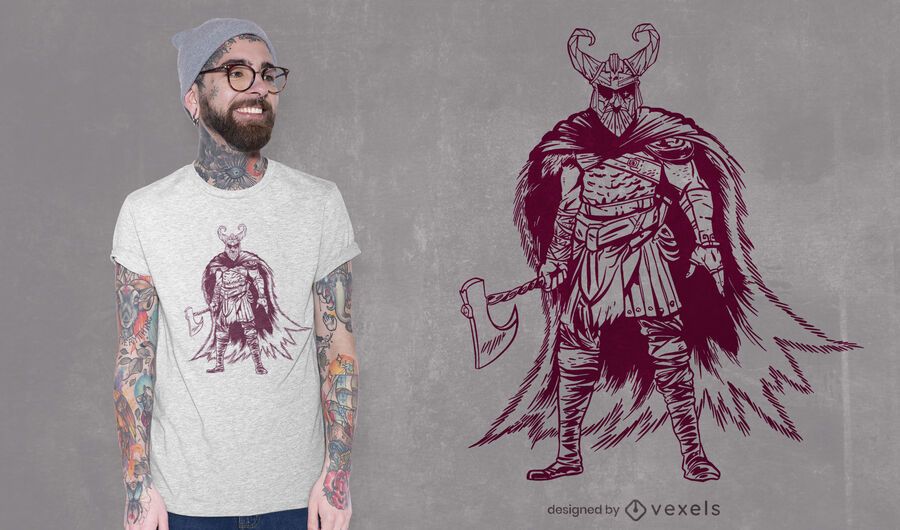 Odin posando com design de camiseta Odin posando com design de camiseta