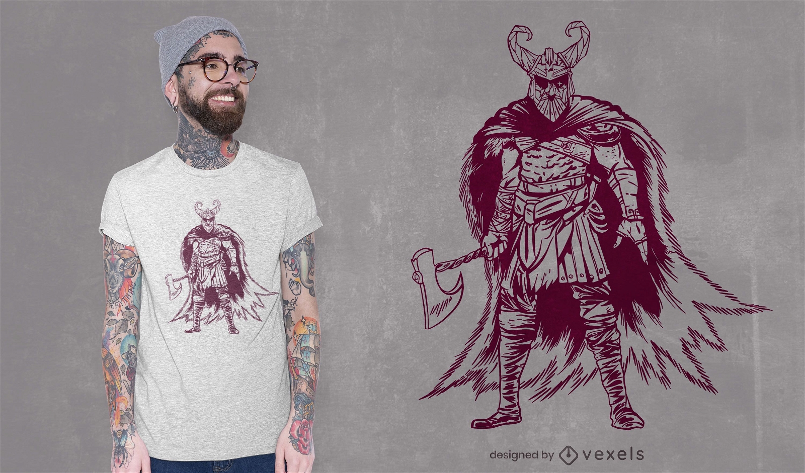Odin posing t-shirt design