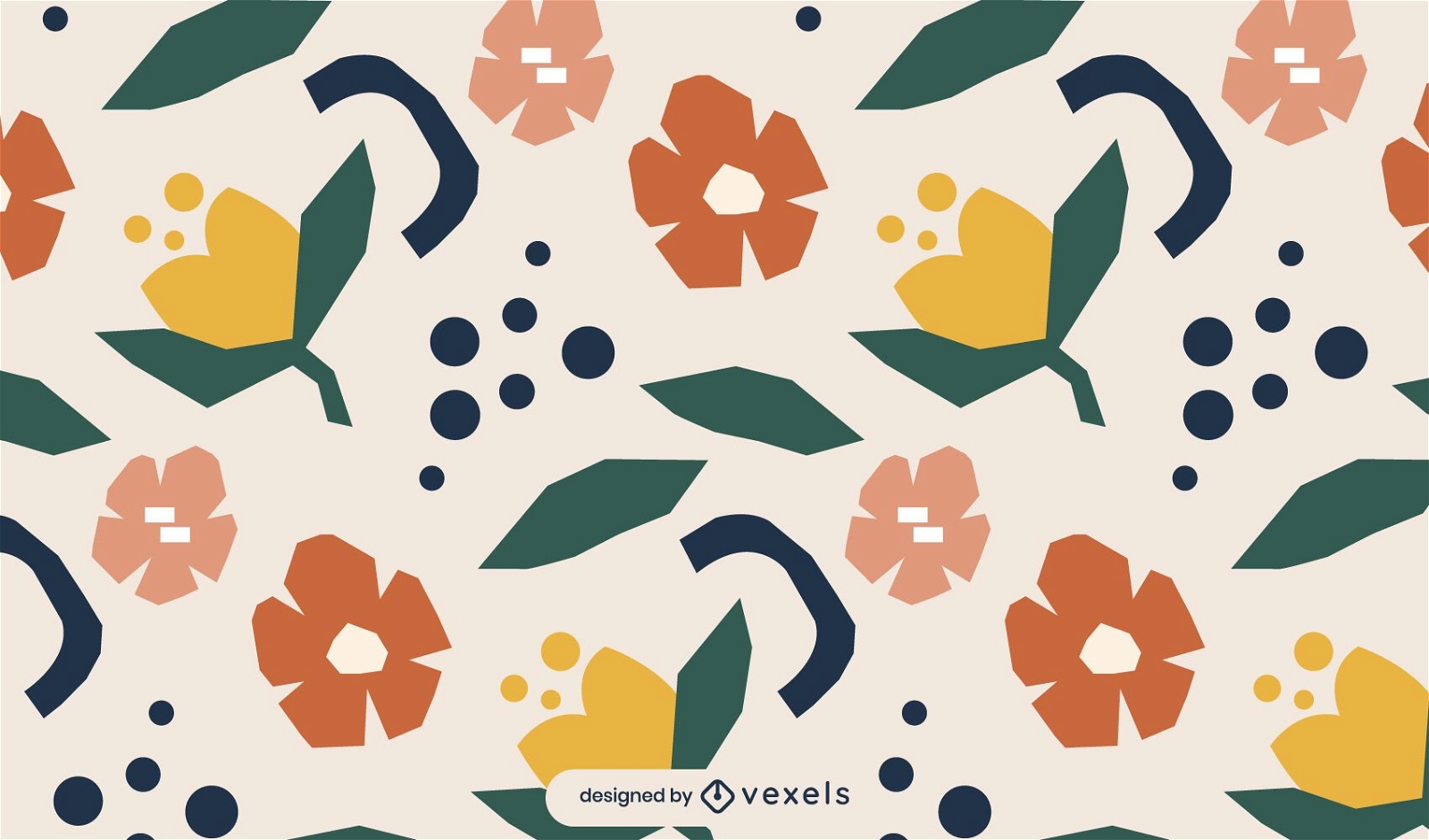 Geometric floral pattern design