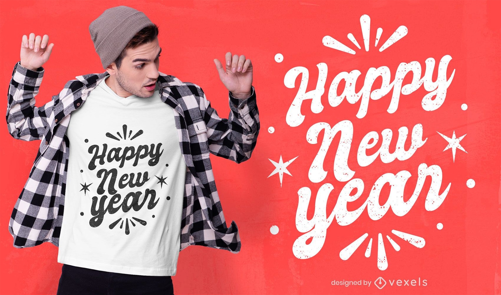 Design de t-shirt de feliz ano novo