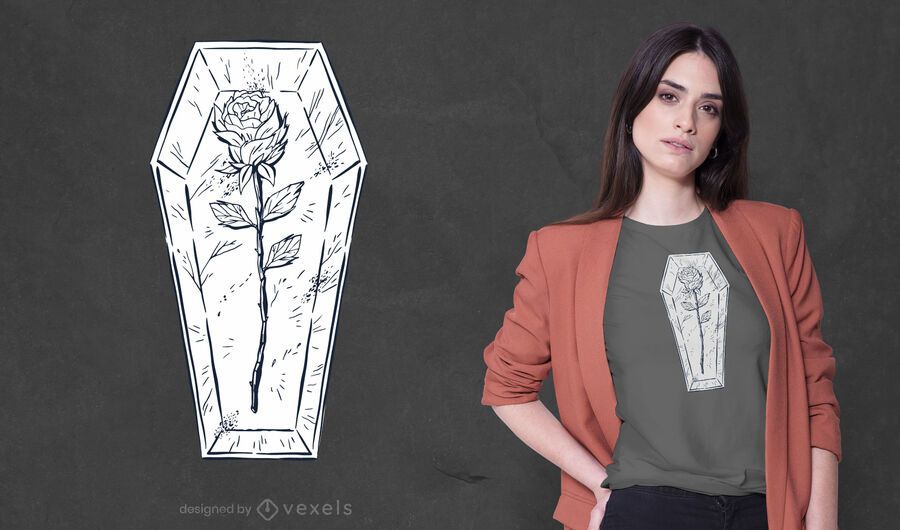 Rose coffin t-shirt design Rose coffin t-shirt design