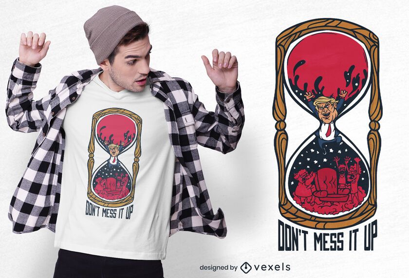 Design de t-shirt da ampulheta Trump Design de t-shirt da ampulheta Trump