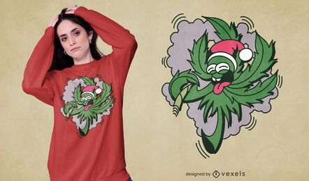 Diseño de camiseta Santa Weed