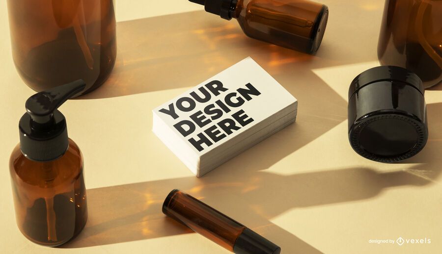 Business card cosmetic mockup composition Business card cosmetic mockup composition