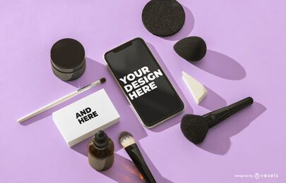 Iphone cosmetic mockup composition Iphone cosmetic mockup composition