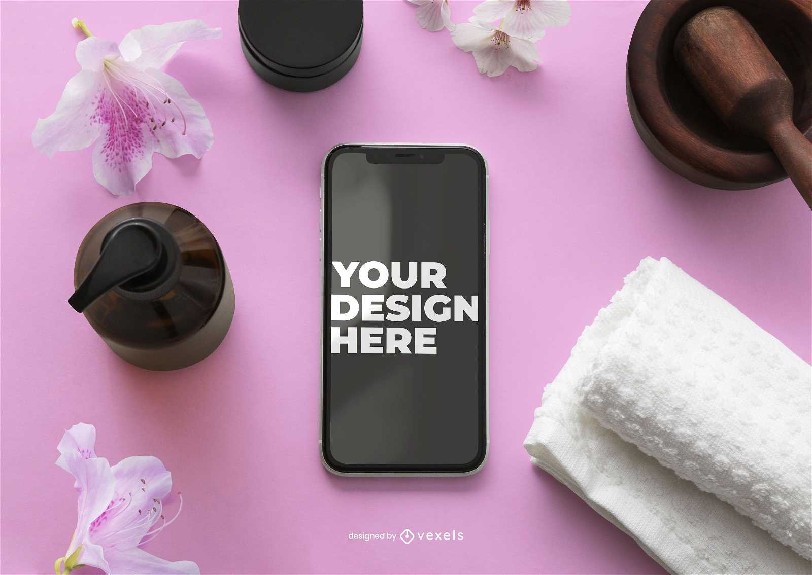 Cellphone beauty mockup composition