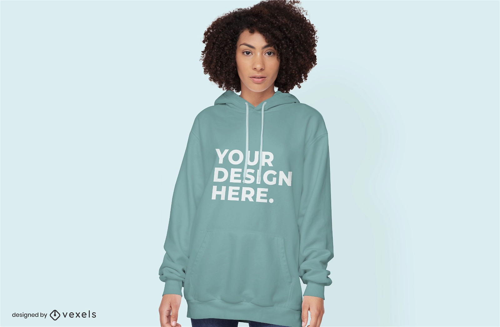 Female model hoodie mockup design psd