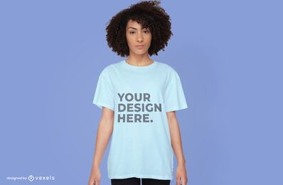 Woman t-shirt mockup design psd