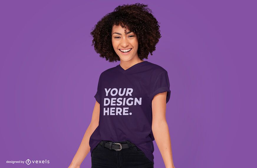 Diseño de maqueta de camiseta de modelo femenino psd Diseño de maqueta de camiseta de modelo femenino psd