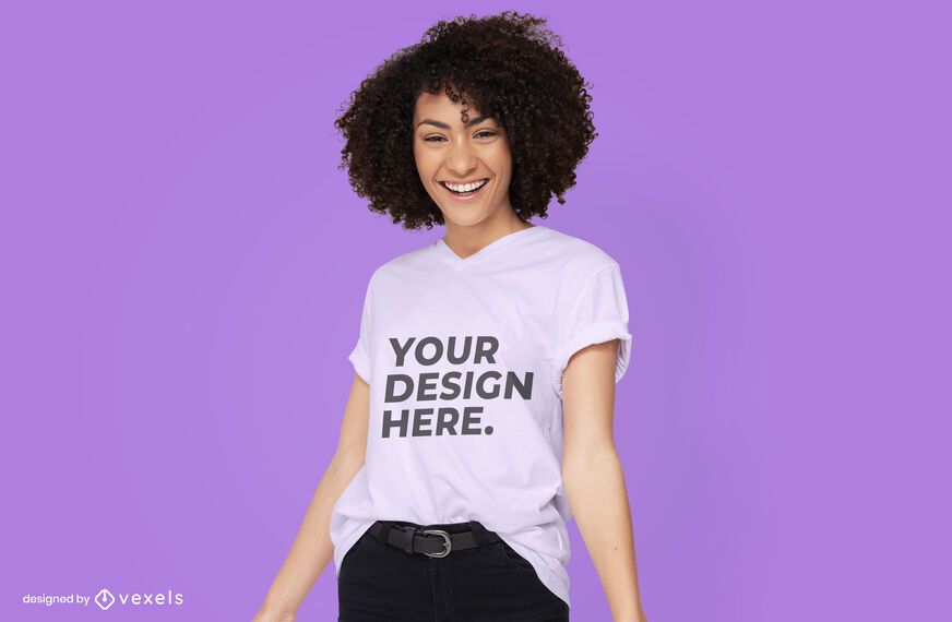 Diseño de maqueta de camiseta de modelo femenino psd Diseño de maqueta de camiseta de modelo femenino psd