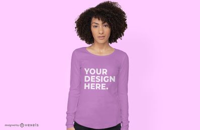 Design de maquete de camiseta de manga longa
