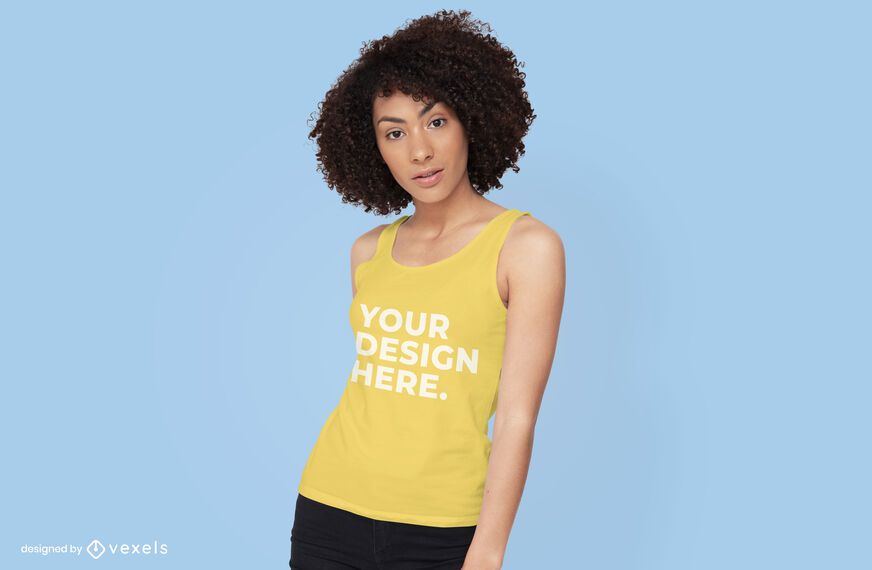 Model with tank top mockup design Model with tank top mockup design