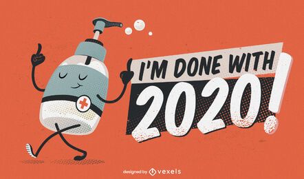 Hecho con diseño de ilustración divertida 2020 Hecho con diseño de ilustración divertida 2020