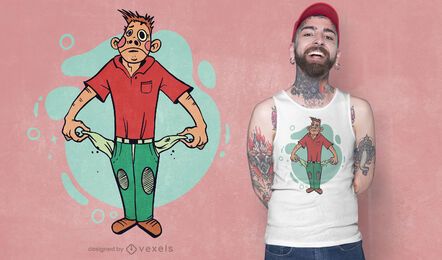 Diseño de camiseta de hombre roto