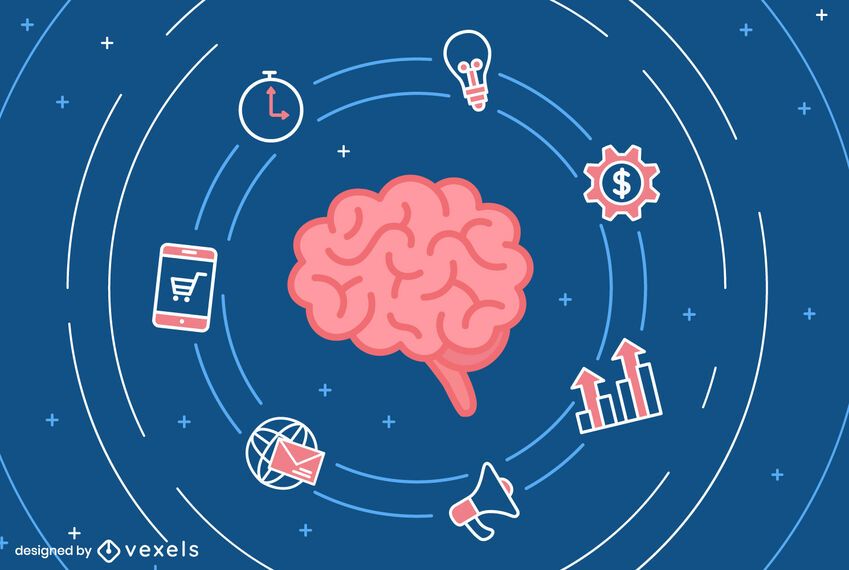 Brain business illustration design Brain business illustration design