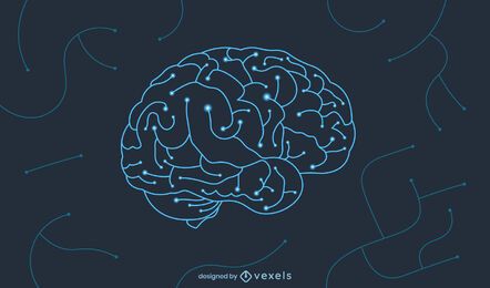 Brain circuit illustration design Brain circuit illustration design
