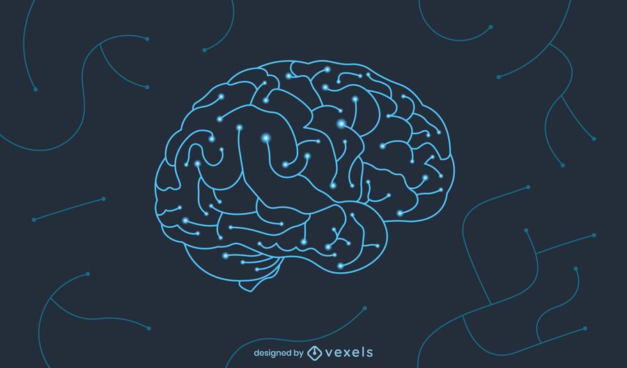 Brain circuit illustration design Brain circuit illustration design