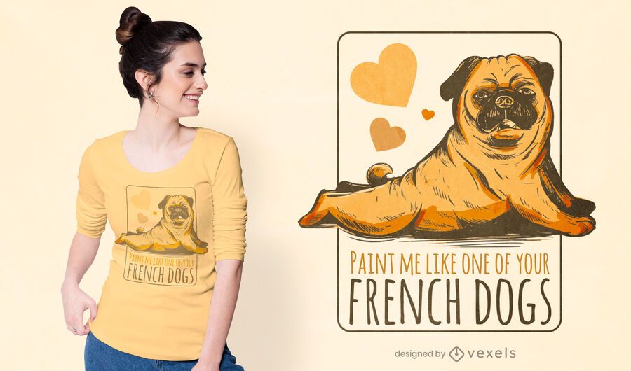 Diseño de camiseta modelo pug Diseño de camiseta modelo pug