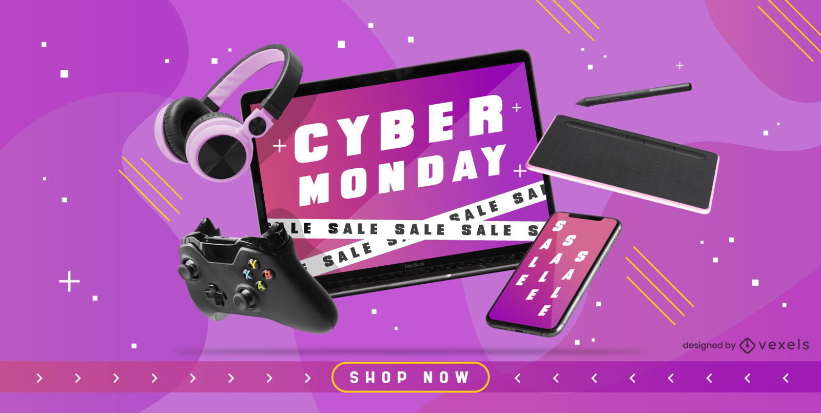 Design do controle deslizante da promoção Cyber Monday