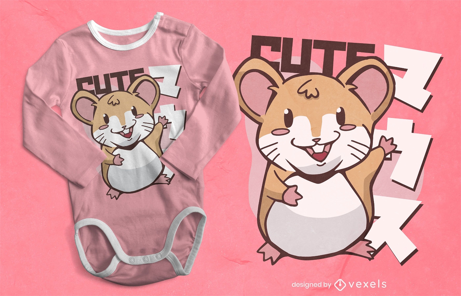 Design de t-shirt do rato Kawaii