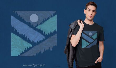 Geometric mountains t-shirt design