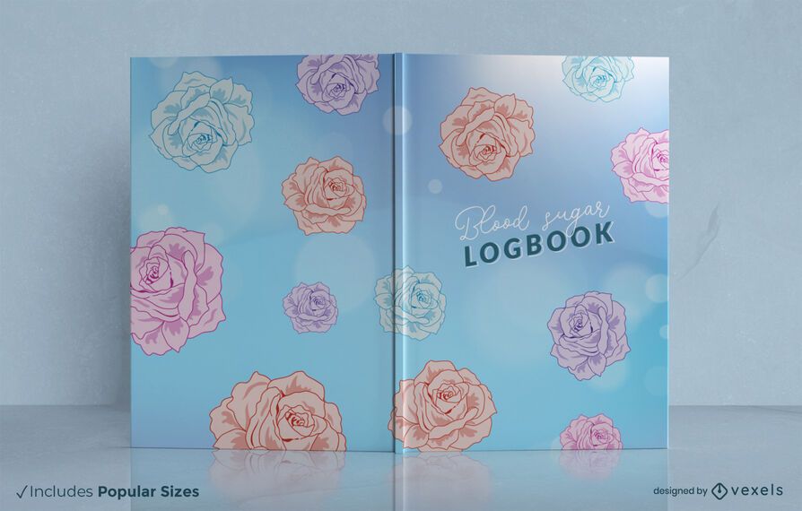 Design de capa de livro com rosas coloridas Design de capa de livro com rosas coloridas