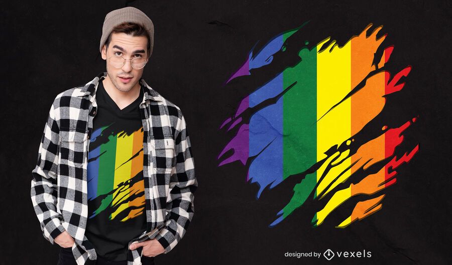 Scratched lgtb flag t-shirt design Scratched lgtb flag t-shirt design