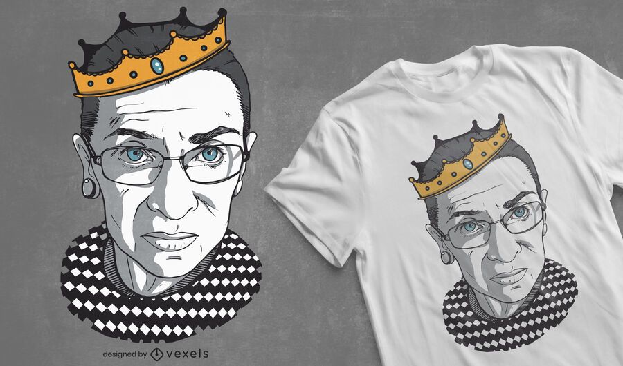 Design de camiseta com coroa de Ruth Bader Design de camiseta com coroa de Ruth Bader