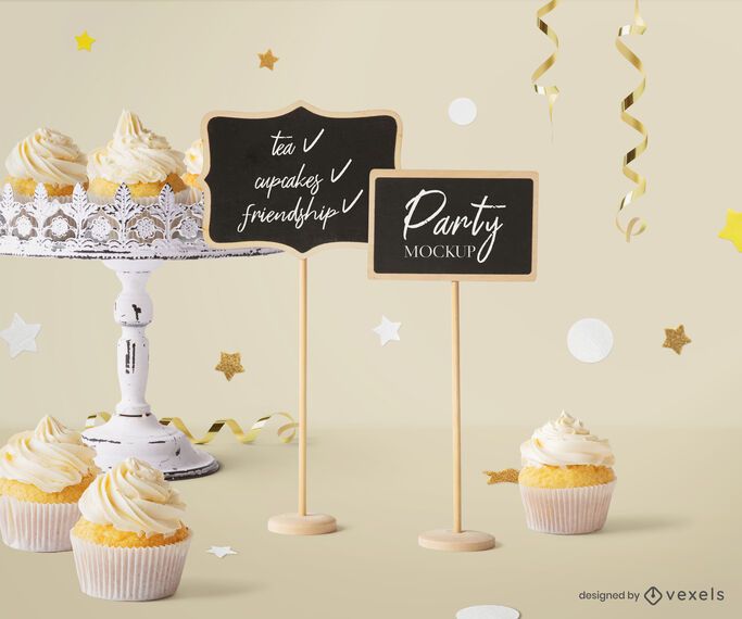 Mini chalkboards party mockup composition Mini chalkboards party mockup composition