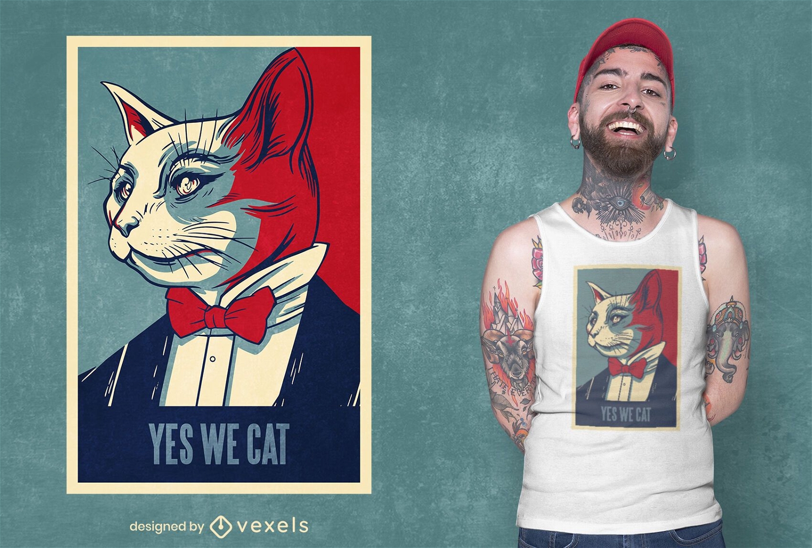 S? dise?o de camiseta de gato.