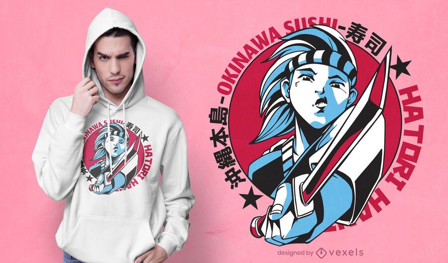 Diseño de camiseta sushi girl Diseño de camiseta sushi girl