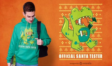 Design oficial de t-shirt do papai noel testador Design oficial de t-shirt do papai noel testador