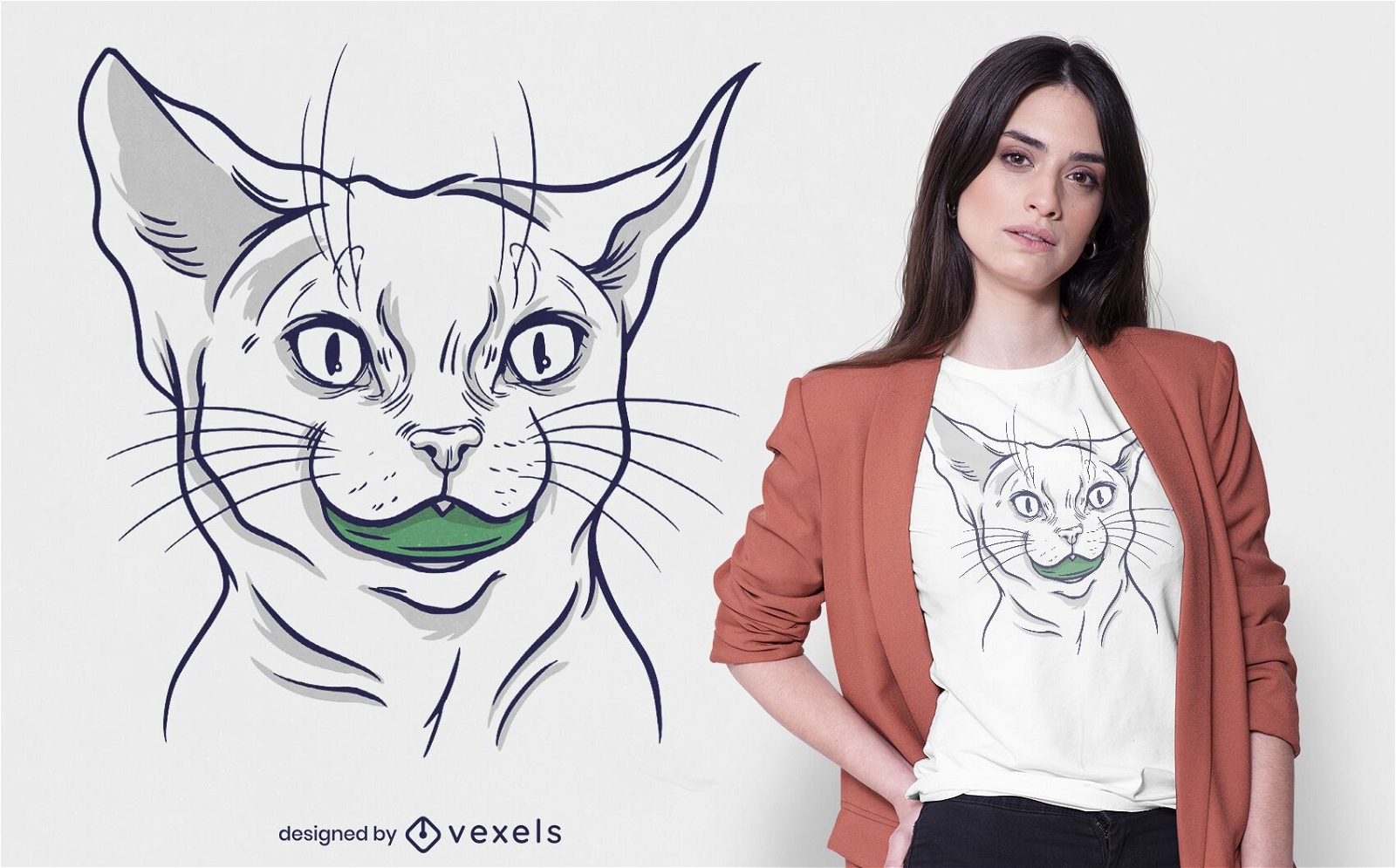 Mundschutz Katze T-Shirt Design