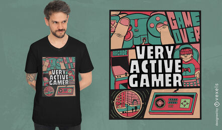 Active Gamer T-shirt Design Vector Download