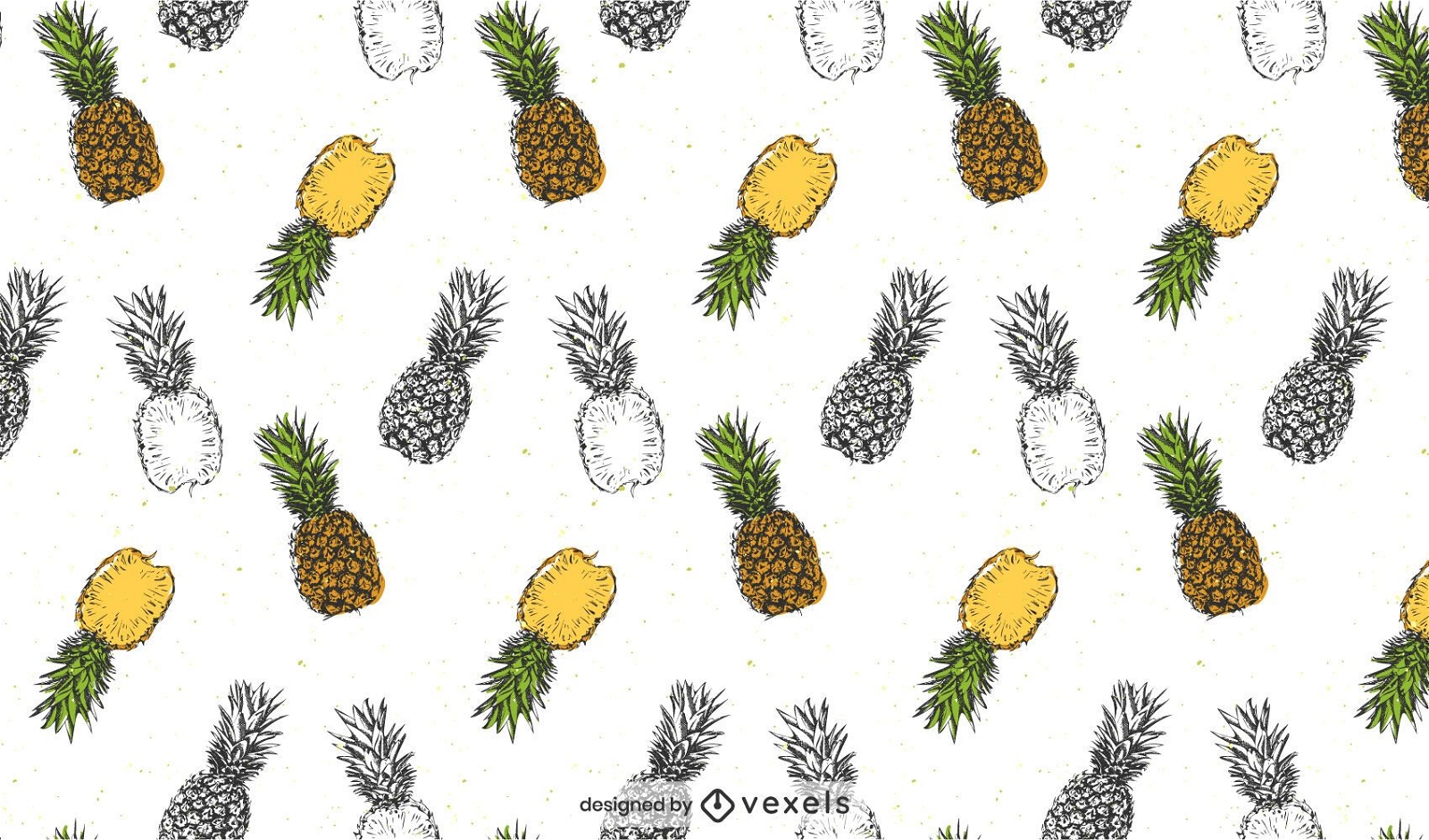Realistic pineapples pattern design