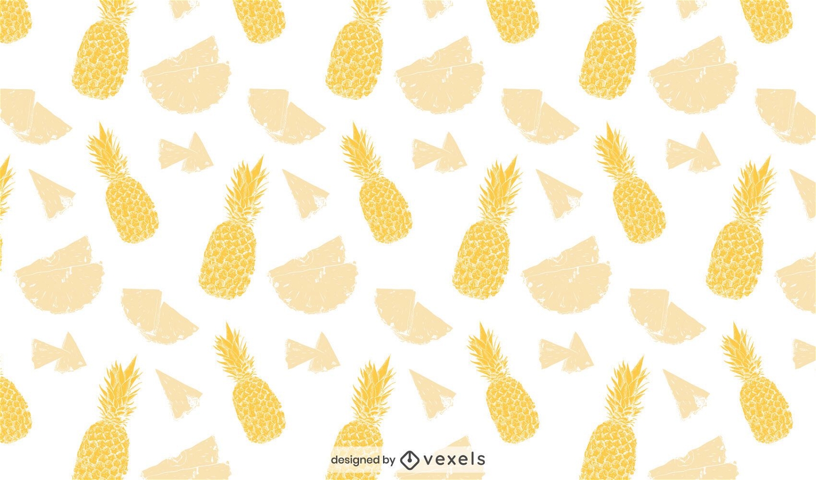 Desenho de padrão de abacaxi amarelo