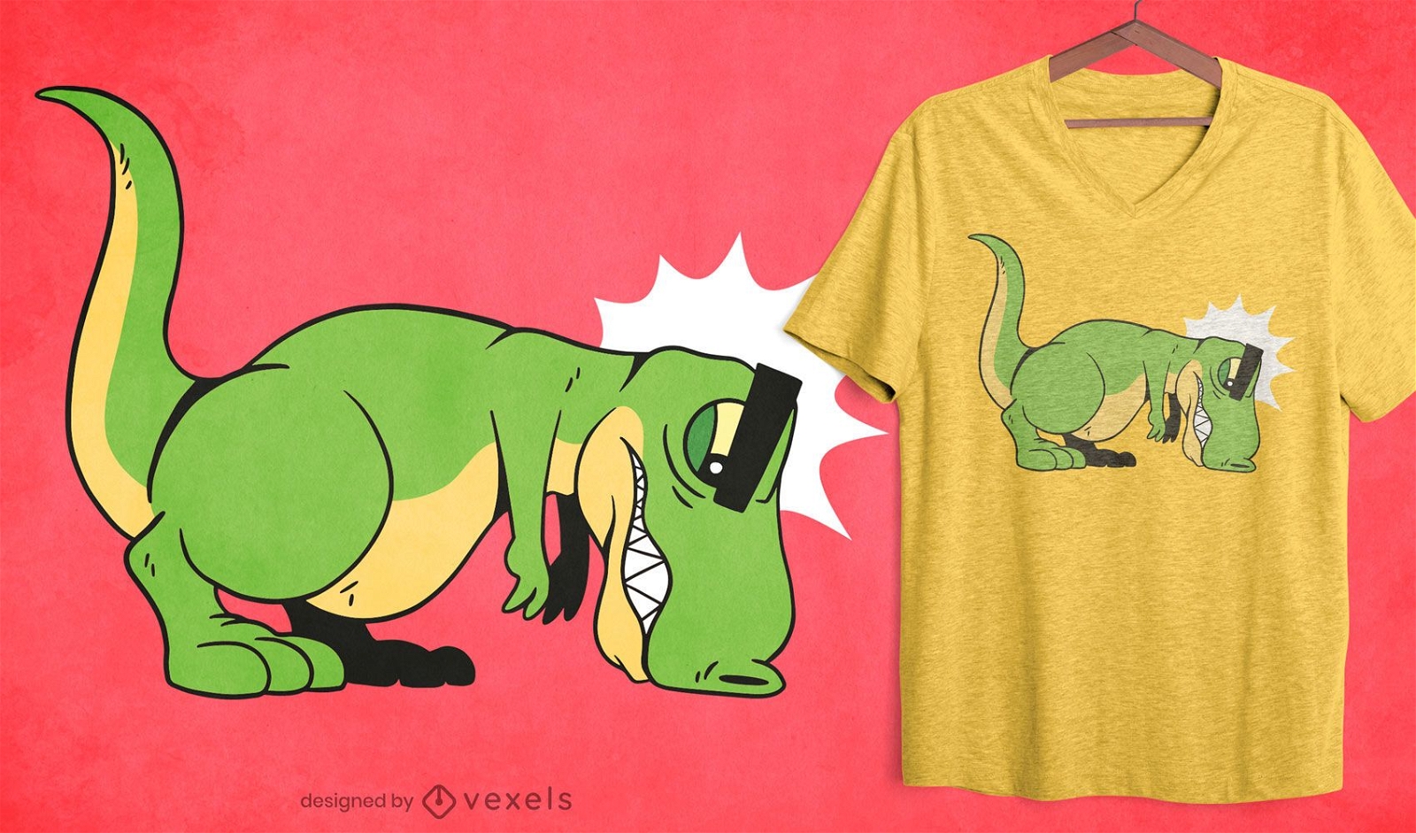 Design de t-shirt flexões T-rex