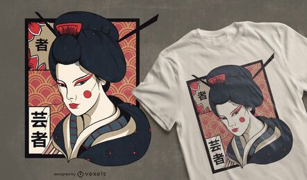 Diseño de camiseta de geisha tradicional. Diseño de camiseta de geisha tradicional.