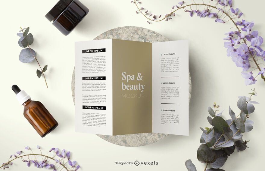 Beauty brochure mockup composition Beauty brochure mockup composition