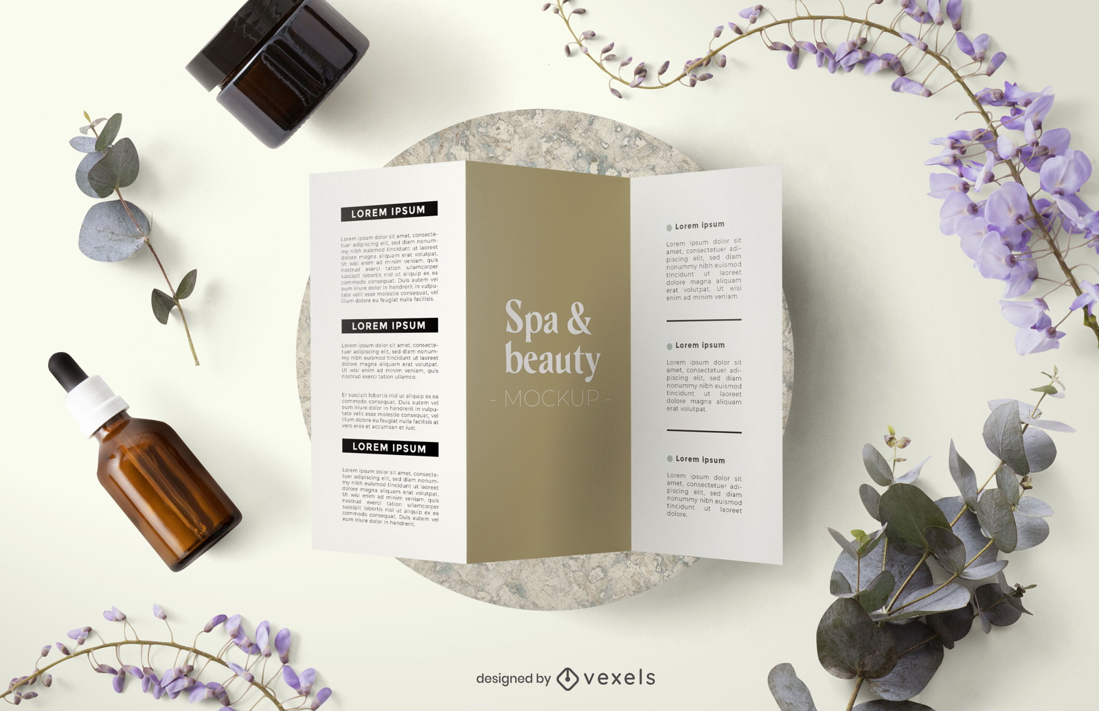 Beauty brochure mockup composition