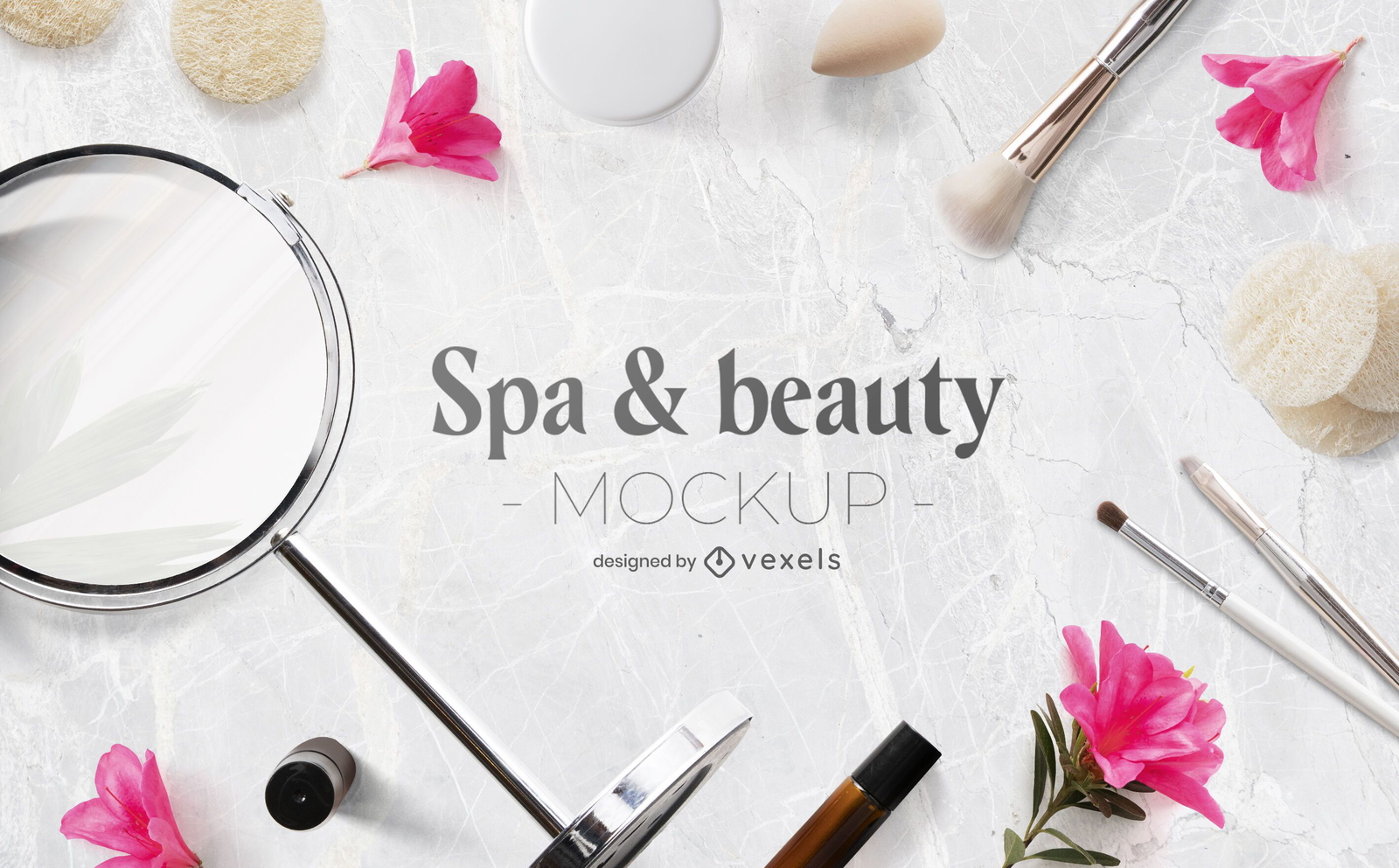 Spa & beauty mockup psd composition