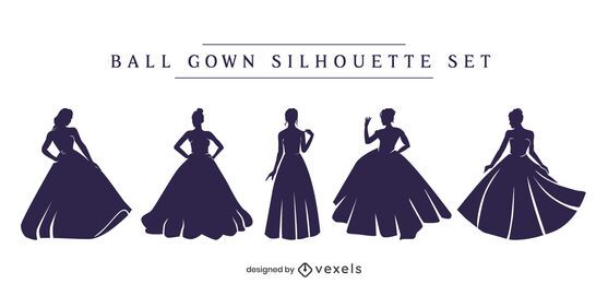 Ballkleid Silhouette Set