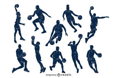 Descarga Vector De Diseño De Escenografía De Jugador De Baloncesto