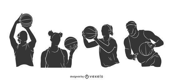 Cenário dividido para jogador de basquete Cenário dividido para jogador de basquete