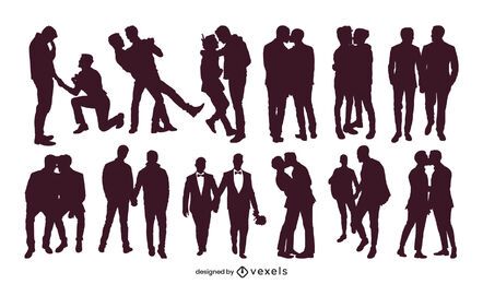 Homosexuell Paare Silhouette Sammlung