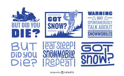 Conjunto de letras de motos de nieve