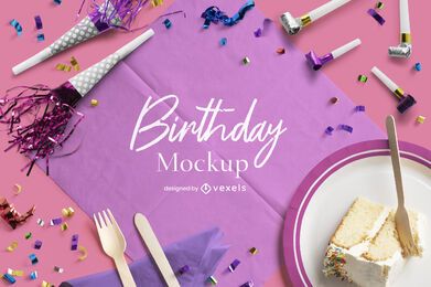 Birthday celebration mockup composition