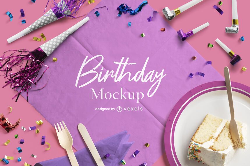 Download Birthday Celebration Mockup Composition - PSD Mockup Download