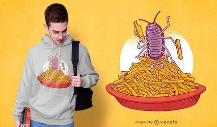 Design de t-shirt com batatas fritas Woodlouse